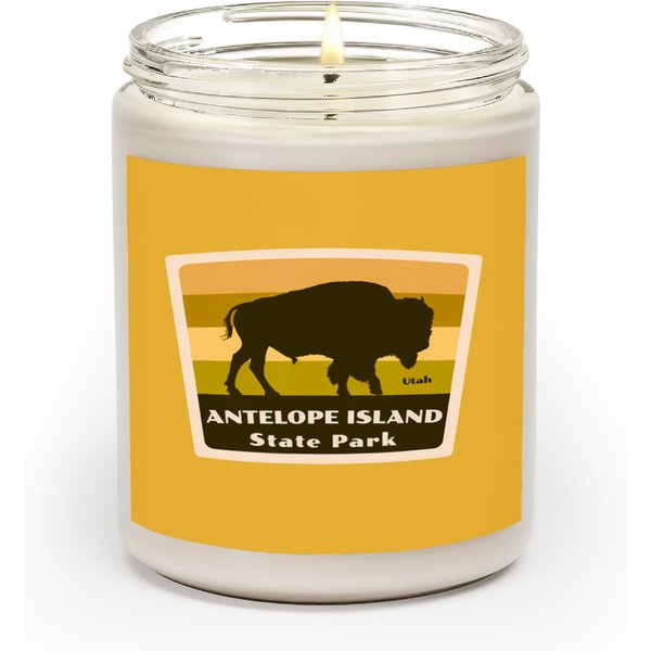 Antelope Island State Park Utah Bison Herd Souvenir Scented Candles-image