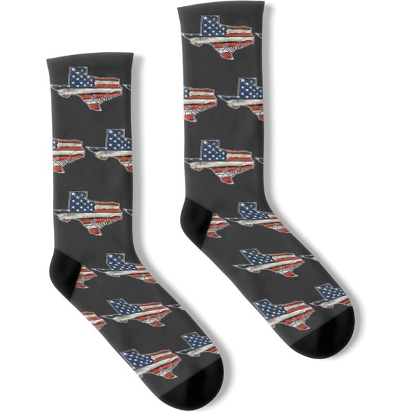 Texas State Outline Flag Usa Socks-image