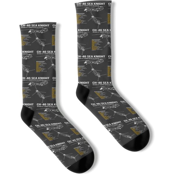 Ch46 Sea Knight Helicopter Socks