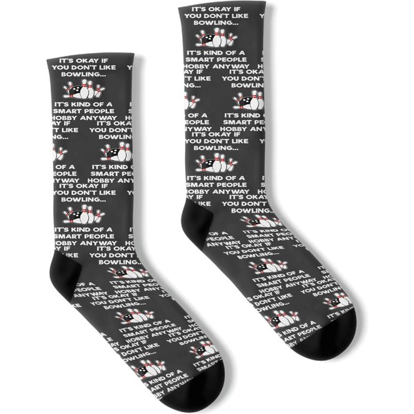 Funny Bowling Smart People Socks-image