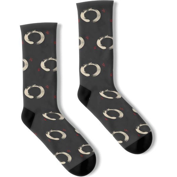 Buddhism Meditation Yoga Bonsai Zen Enso Circle Socks-image