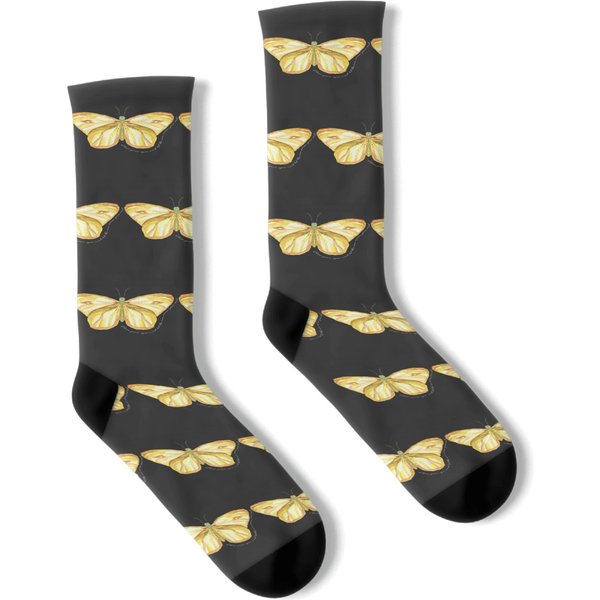 Sunshine Yellow Butterfly Uplifting Gift For Women Girls Socks