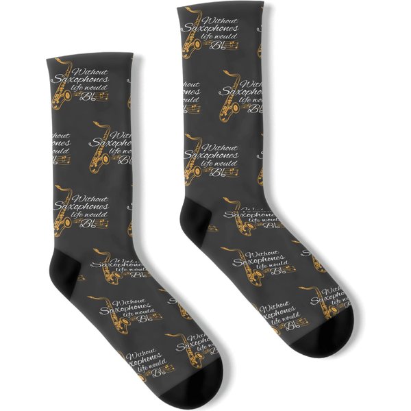 Without Saxophones Life Would B Flat Gift Socks