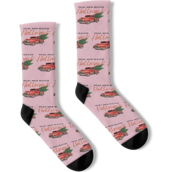 Real Men Watch Hallmark Christmas Funny Christmas Gift Socks-image