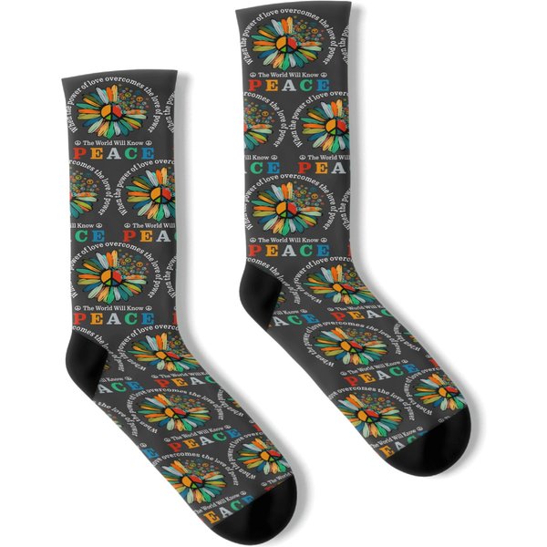 When Power Of Love Overcomes Love Of Power Flowers Socks-image