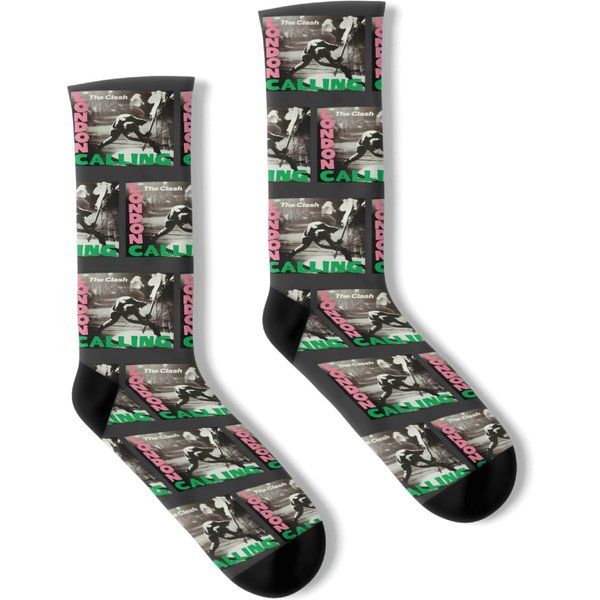 The Clash Socks London Calling Mens Black Punk-image