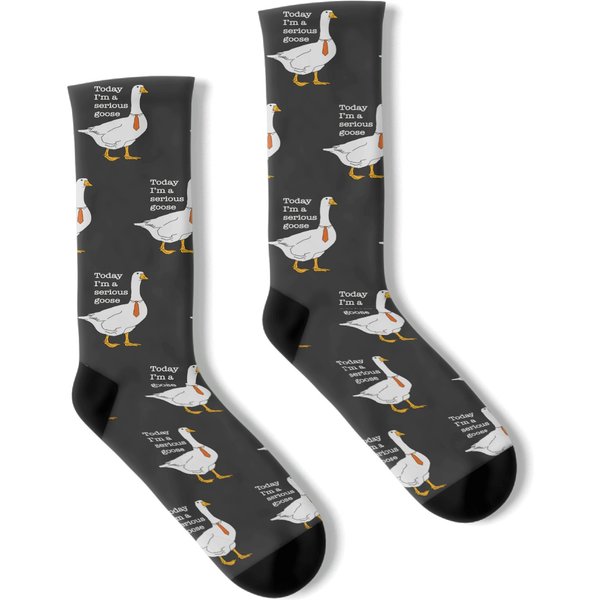 Today I'm A Serious Goose Funny Silly Goose Socks-image