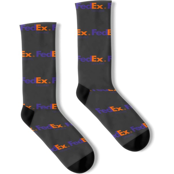 Fedex Ground Logo 100% Cotton S-6xl Socks Unisex Short Sleeve Black Socks