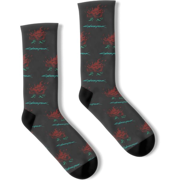Vintage Cyberpunk Samurai 2077 , Samurai Socks , Cyberpunk Merch-image