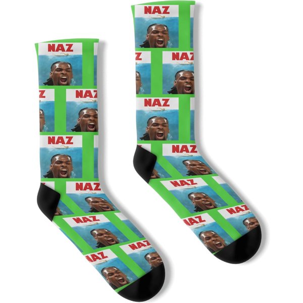 Naz Reid Socks - Naz Reid Jaws Socks - Minnesota Timberwolves-image