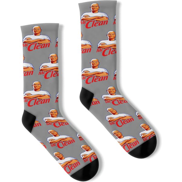 Mr Clean Logo Cleaning Product Fan Socks