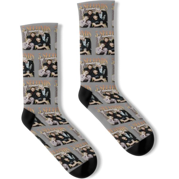 5 Seconds Of Summer Band Music Socks, 5 Seconds Of Summer Rock Socks-image