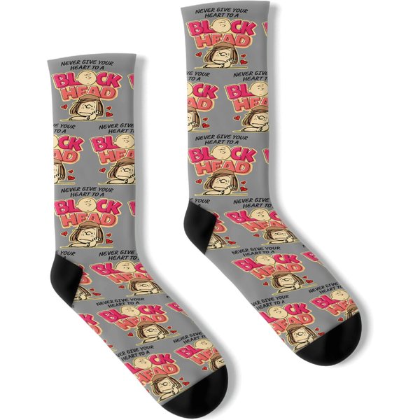 Wos Peppermint Patty Block Head Valentines Day Socks-image