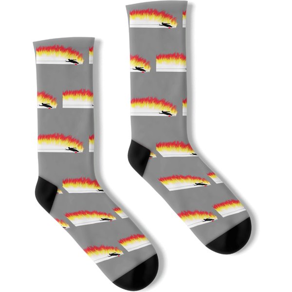 Slalom Water Skier With Flames Socks-image