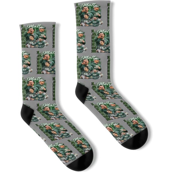 Matt Lafleur Homage Socks Green Bay Football Graphic Socks