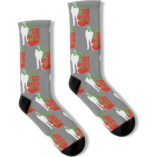 Vegan From My Head Tomatoes Funny Vegan Pun Socks