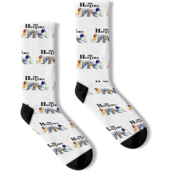 The Heelers Crossing Abbey Road Socks, Blueydad Family Matching Socks, Blueydad Birthday Socks-image