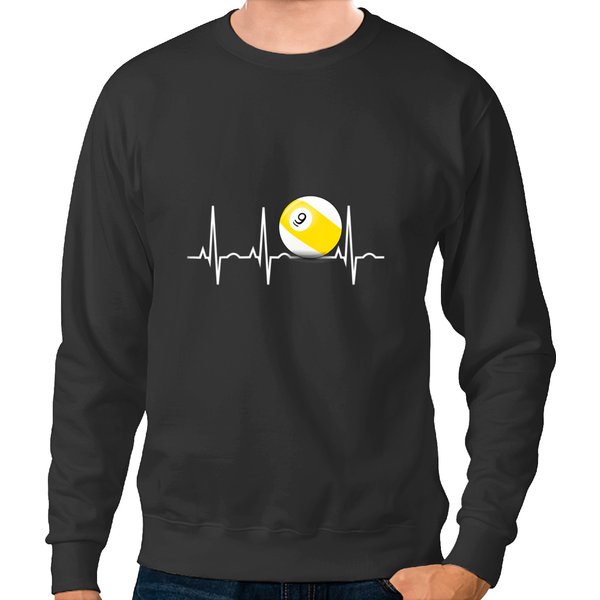 9 Ball Pool Player Nine Ball Heartbeat Gift Sweatshirts-image