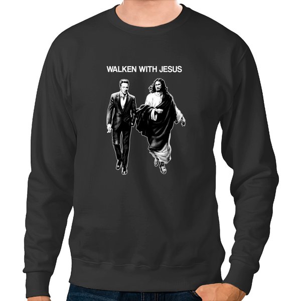 Walken With Jesus Christopher Walken Comfy Graphic | Active Sweatshirts-image