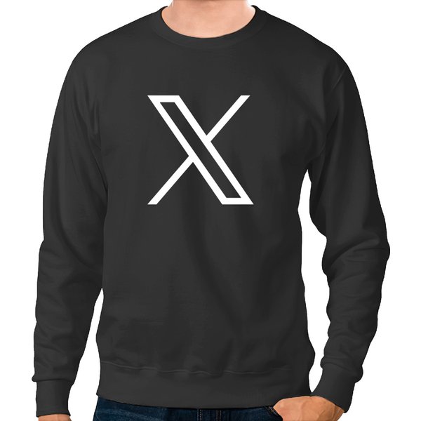 New Logo 2023 Twitter X Unisex Black Sweatshirts - 100% Cotton, Elon Musk Inspired Sweatshirts-image