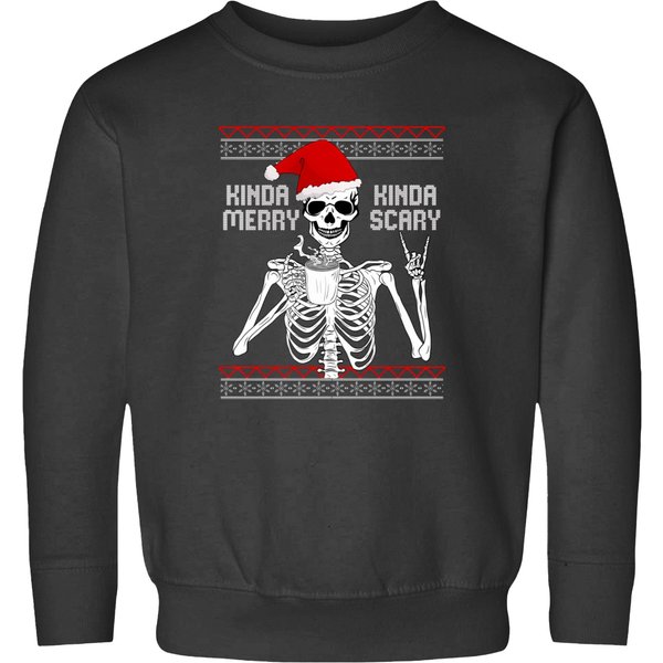 Kinda Merry Kinda Scary Ugly Christmas Sweater Skeleton Pullover Sweatshirts-image