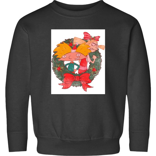 Hey Arnold! Christmas Helga And Arnold Christmas Wreath Sweatshirts-image