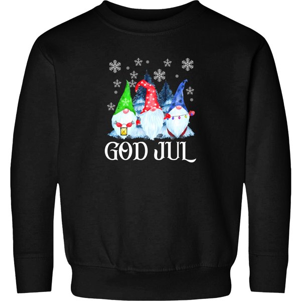 God Jul Nordic Gnomes Tomte Nisse Scandinavian Swedish Norwegian Christmas Sweatshirts-image