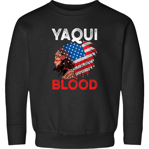 Native American Blood Yaqui Indian Usa Flag Sweatshirts-image