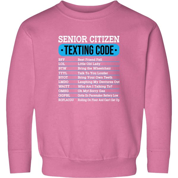 Senior Citizen Texting Code Old People Sweatshirt-image