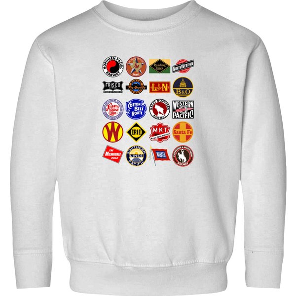 Vintage Defunct Railroad Railway Logos - Trains Hobby Active Sweatshirts-image