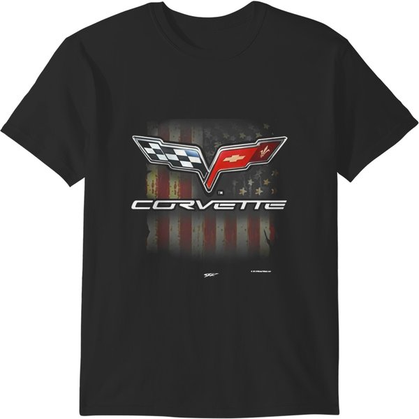 C6 Logo &Amp; American Flag Shirt - C6 T-Shirts-image