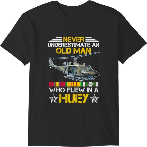 Vietnam Veteran Vet Uh1 Huey Helicopter T-Shirts-image