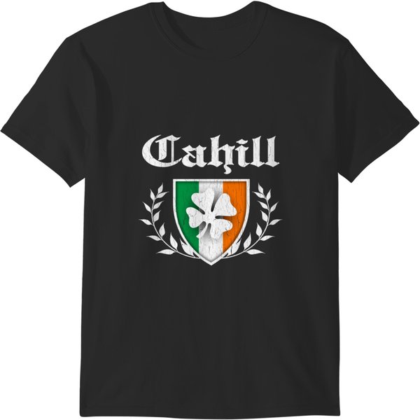Cahill Family Shamrock Crest (Vintage Distressed) T-Shirts-image