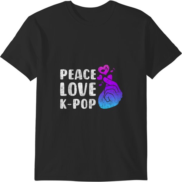 Peace Love Kpop Finger Heart Gesture Saranghae 21 T-Shirts-image