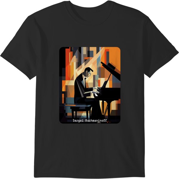 Sergei Rachmaninoff Piano Shirt Classical Music Composers T-Shirts-image