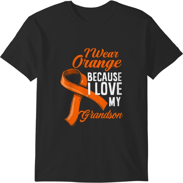 I Wear Orange I Love My Grandson Kidney Cancer Awareness T-Shirts-image