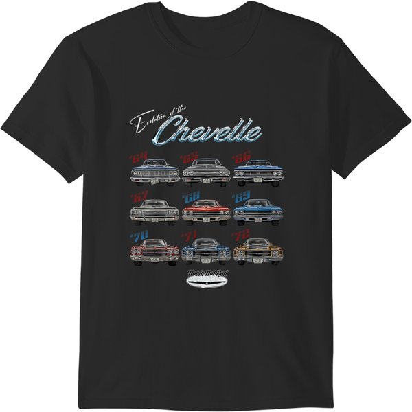 Evolution Of The Chevelle,Ss,Hotrod,Muscle Car,Ss454,Ss427 T T-Shirts-image