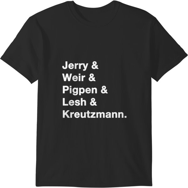 Greatful Dead Names White T-Shirts-image