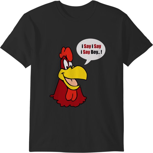 Men_S Foghorn Leghorn T-Shirt Black Tee T-Shirts-image