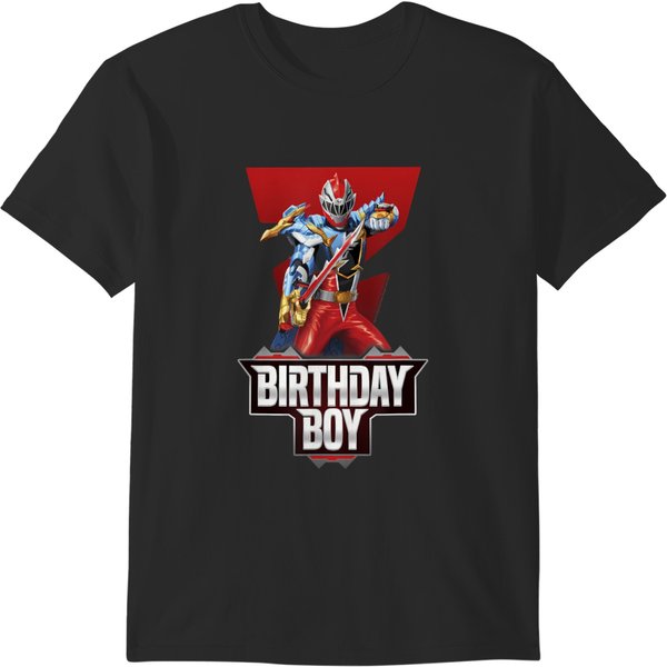 Power Rangers Birthday Boy Dino Fury Red Ranger Epic Pose T-Shirts-image