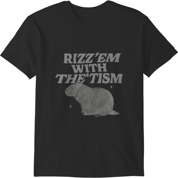 Rizz Em With The Tism Shirt, Funnymeme T-Shirts-image