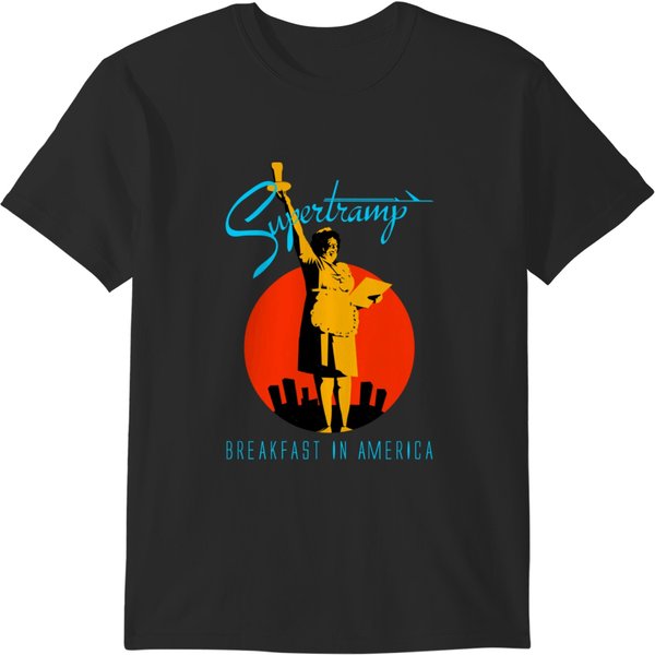 Supertramp Breakfast In America Orange Clear Discover Cool Volbeat T Shirt Sports Mens Tops T-Shirts-image
