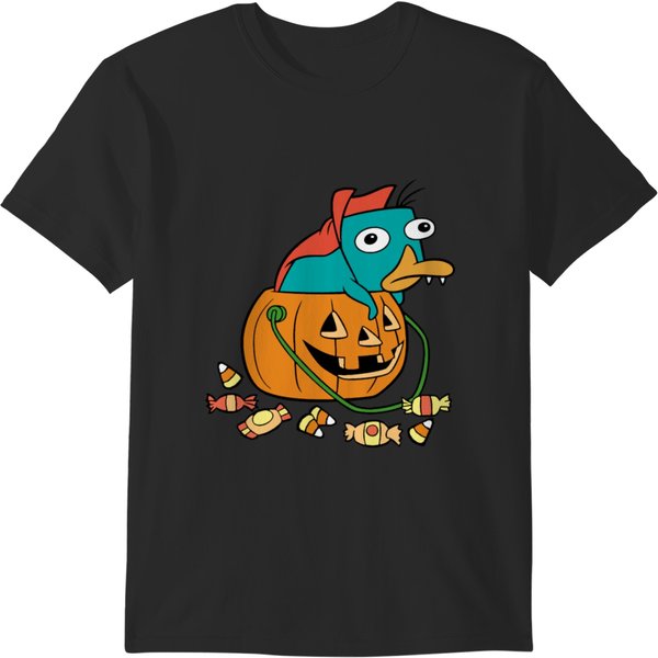 Perry The Platypus Halloween Sticker You Can Never Have Too Many Guitars Music Funny T-Shirts-image