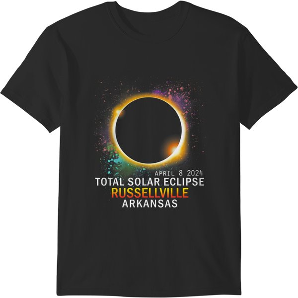 Russellville Arkansas Total Solar Eclipse April 8 2024 T-Shirts-image