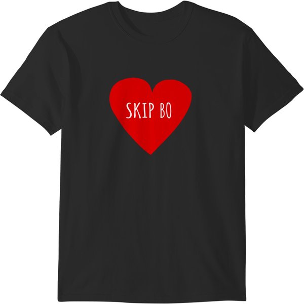 I Love Skip Bo Cute Red Heart Shape Board Game Skip Bo Lover Valentine Gift T-Shirts-image
