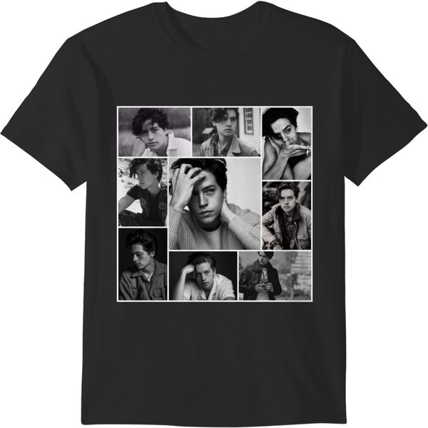 Cole Sprouse Black And White T-Shirts-image