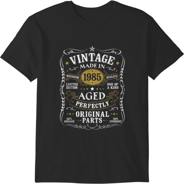 39Th Birthday Gift Vintage 1985 Men Funny 39 Years Old 1985 Gifts T-Shirts-image