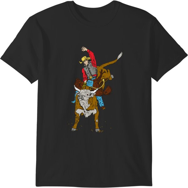 Bull Rider Sticker T-Shirts-image