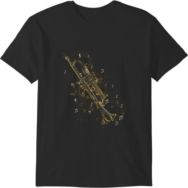 Trumpet Instrument With Musical Notes T-Shirts-image