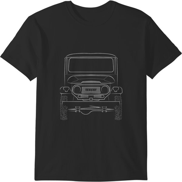 Land Cruiser Fj40-Toyota Land Cruiser Fj40 - Front Stencil, White Classic T-Shirt T-Shirts-image